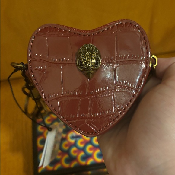 Kurt Geiger Kensington Heart Charm Croc Print Red NWT - Picture 7 of 12